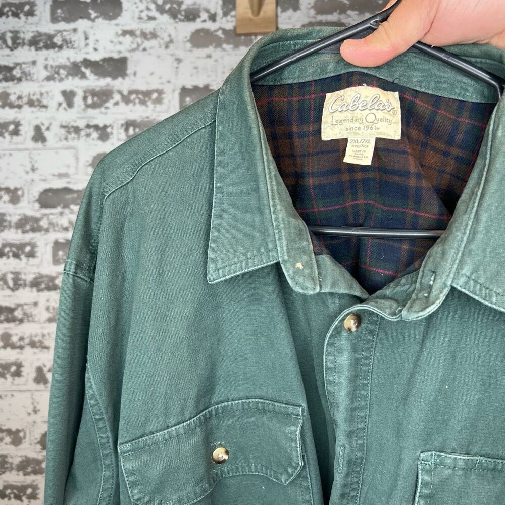 Vintage Cabelas Flannel Lined Button Down - image 4